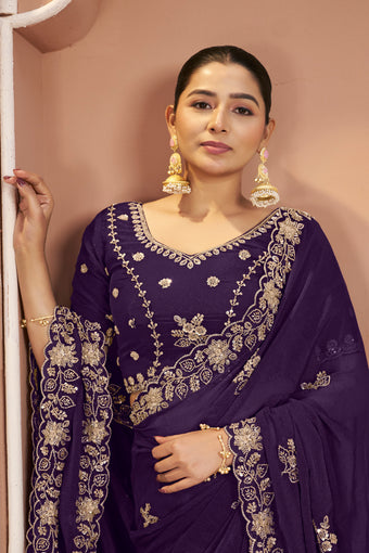 Mosk Silk Saree with Full Beads Work With Unstiched Blouse