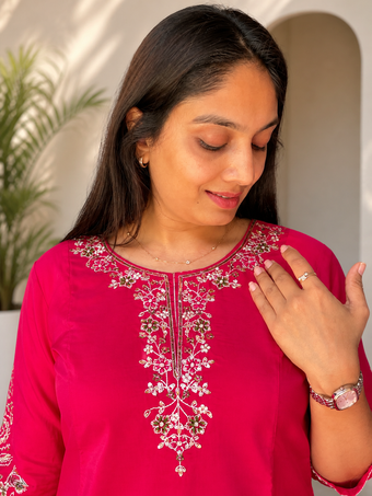 Elegant Kurti with Palazzo Set Featuring Embroidered with Hand Work