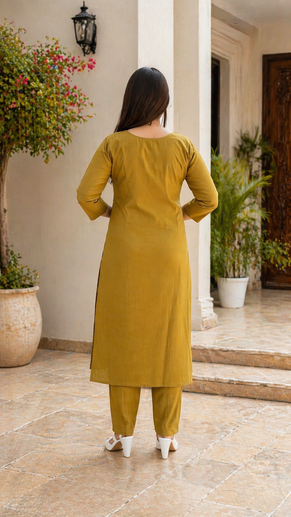 Elegant Titan Silk Kurti Set with Embroidered Hand & Mirror Work
