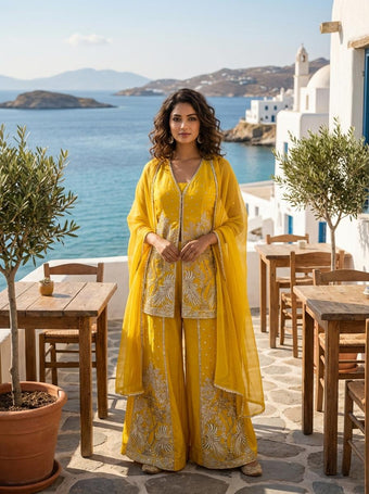 Sunshine Yellow Sharara Set