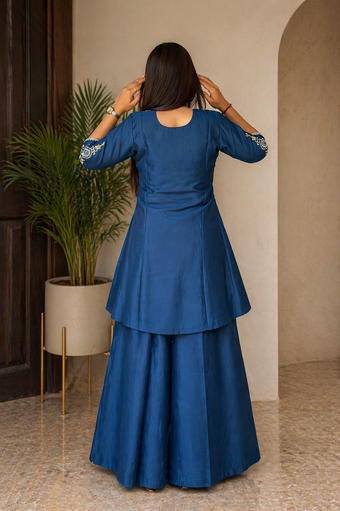 Elegant Kurti with Palazzo Set Featuring Embroidered with Hand Work