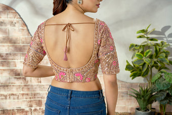 Elegant Bridal Embroidered Mirror Work Blouse