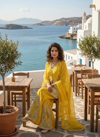Sunshine Yellow Sharara Set