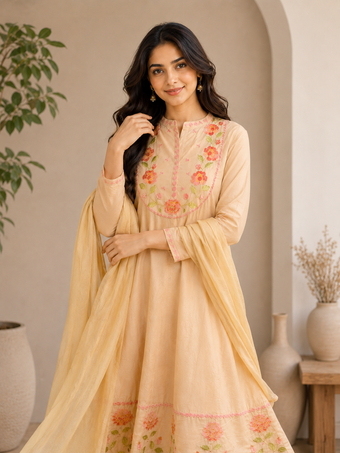 Women ‘s Cotton Embroidered Kurta Set