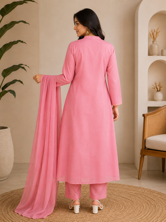 Women ‘s Cotton Embroidered Kurta Set