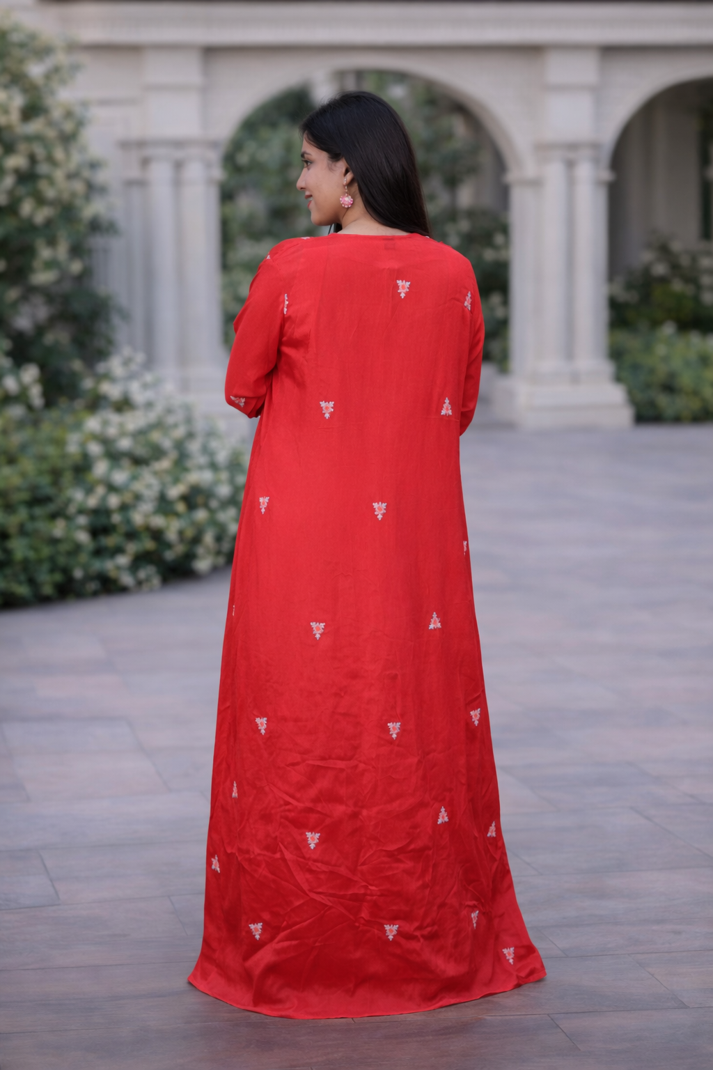 Floral Indo-Western Co-ord Set with Embroidered Blause