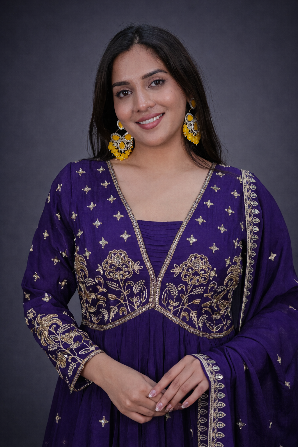 Fancy Embroidered Gown with Dupatta