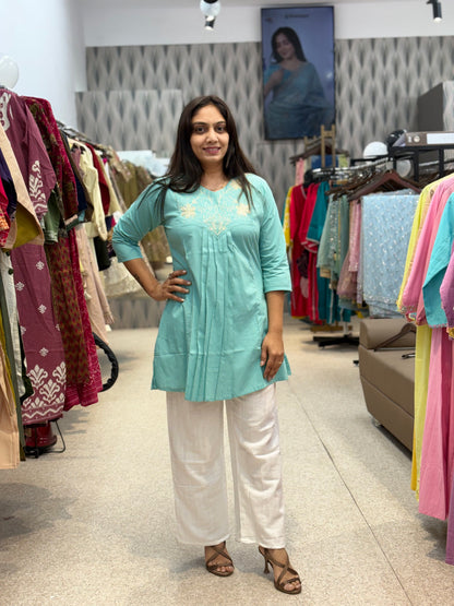 Sea Green Embroidered Tunic