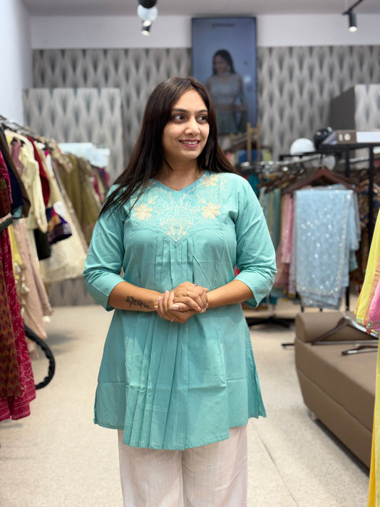 Sea Green Embroidered Tunic