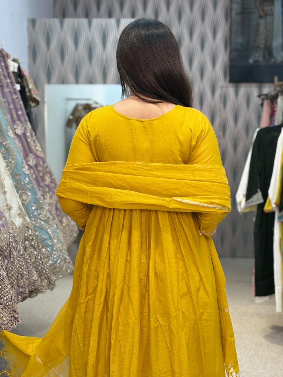 Mustard Yellow Kurta Palazzo Set with Dupatta