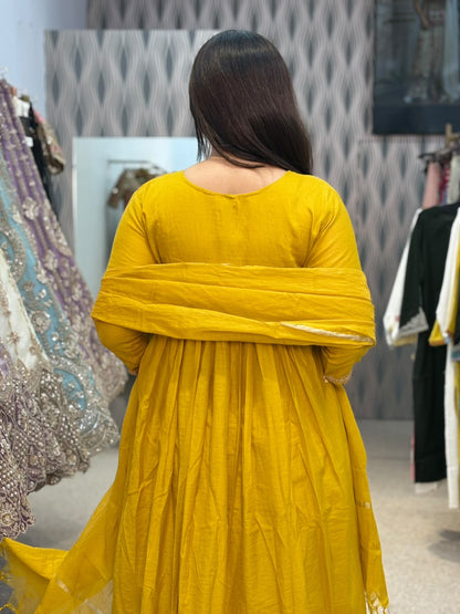 Mustard Yellow Kurta Palazzo Set with Dupatta