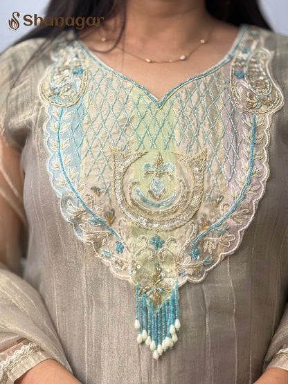 Women's Chiku Embroidered Palazzo Suit Set